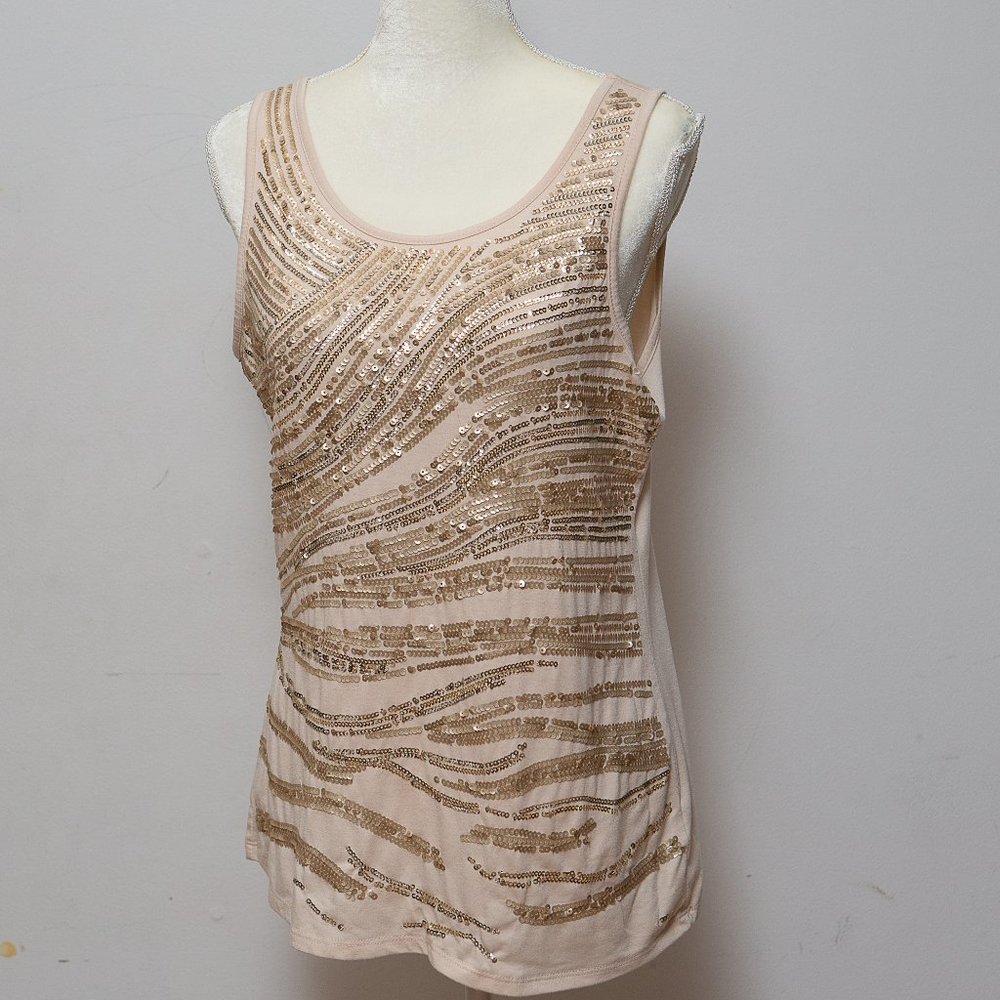 Cato gold sleeveless sequin tank tops size L